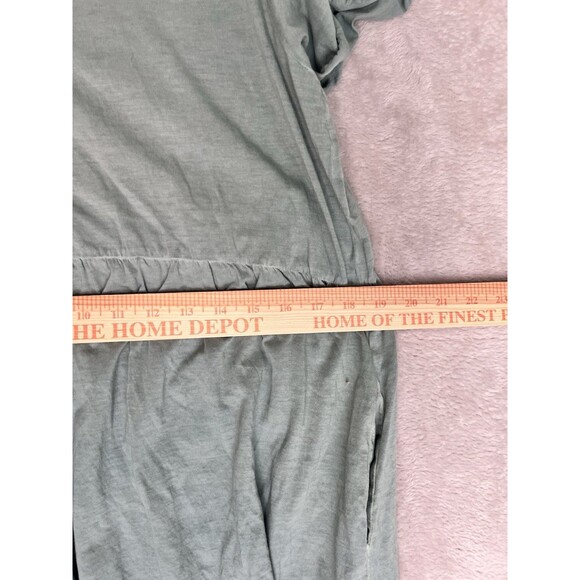 Peruvian Connection Sage Green Pima Knit Playa Shirt Dress Pockets Size XL - Picture 4 of 11